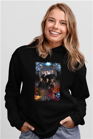Stargate SG-1 Siyah Unisex Hoodie