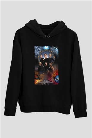 Stargate SG-1 Siyah Unisex Hoodie