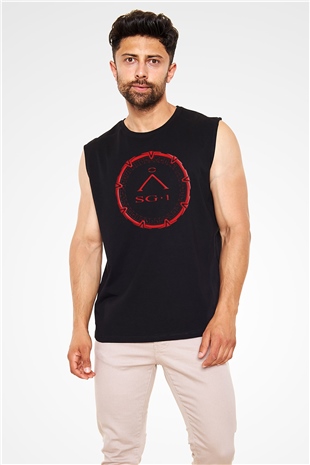 Stargate SG-1 Siyah Unisex Kolsuz Tişört