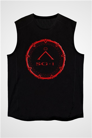 Stargate SG-1 Siyah Unisex Kolsuz Tişört
