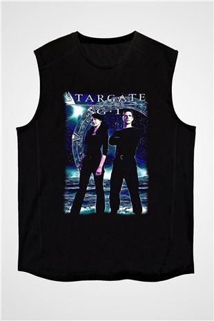 Stargate SG-1 Siyah Unisex Kolsuz Tişört