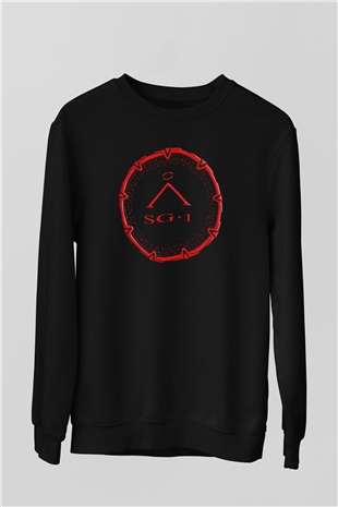 Stargate SG-1 Siyah Unisex Sweatshirt