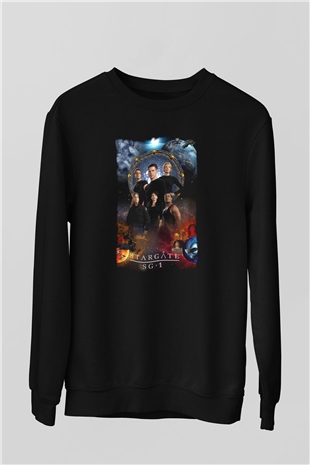 Stargate SG-1 Siyah Unisex Sweatshirt