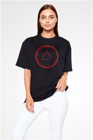 Stargate SG-1 Siyah Oversize Tişört Oversize T-shirt