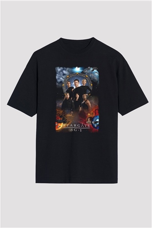 Stargate SG-1 Siyah Oversize Tişört Oversize T-shirt