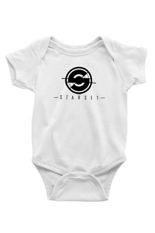 Starset Baskılı Beyaz Unisex Bebek Body - Zıbın