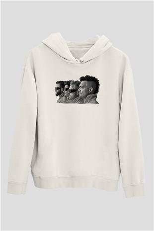 Starset Baskılı Beyaz Unisex Kapüşonlu Sweatshirt