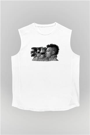 Starset Baskılı Beyaz Unisex Kolsuz Tişört - Tshirt
