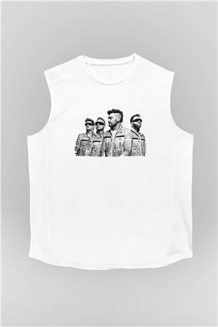 Starset Baskılı Beyaz Unisex Kolsuz Tişört - Tshirt