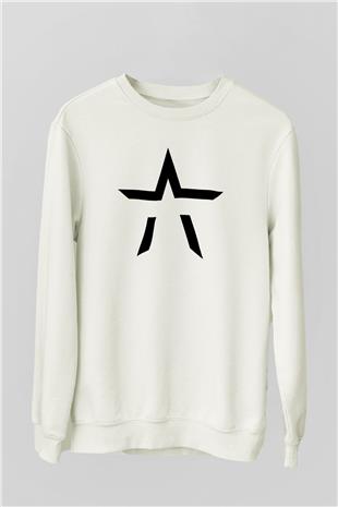 Starset Baskılı Beyaz Unisex Sweatshirt