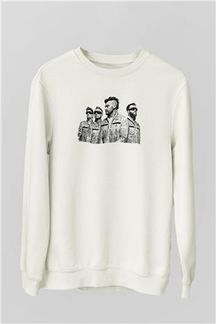 Starset Baskılı Beyaz Unisex Sweatshirt