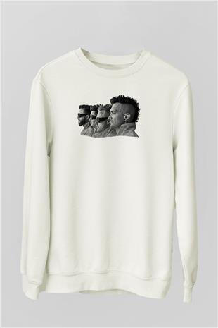 Starset Baskılı Beyaz Unisex Sweatshirt