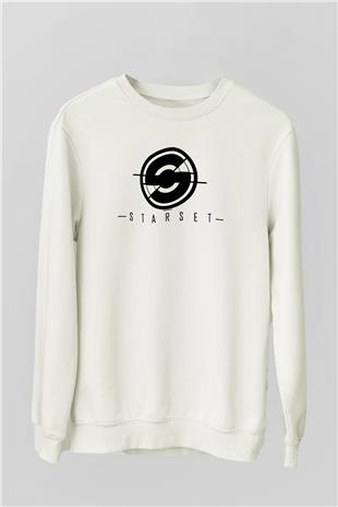Starset Baskılı Beyaz Unisex Sweatshirt