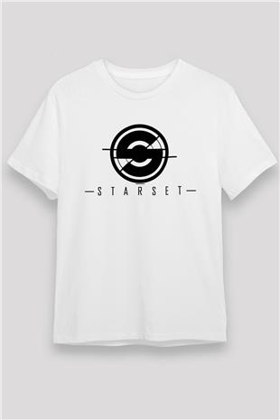 Starset Baskılı Unisex Beyaz Tişört - Tshirt