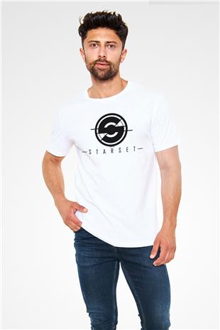 Starset Baskılı Unisex Beyaz Tişört - Tshirt