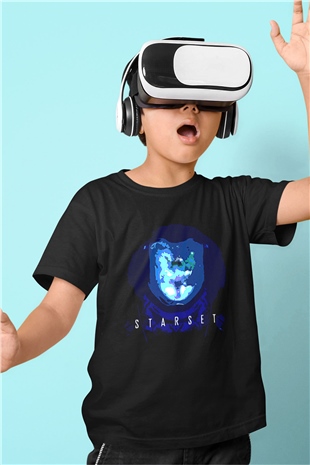 Starset Baskılı Unisex Siyah Çocuk Tişört - Tshirt