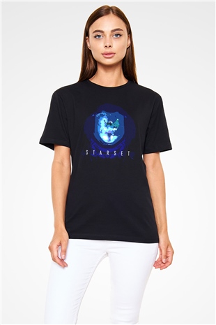 Starset Baskılı Unisex Siyah Tişört - Tshirt