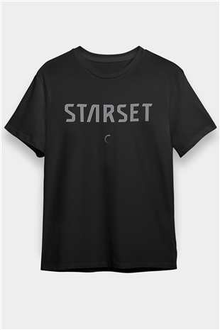 Starset Baskılı Unisex Siyah Tişört - Tshirt