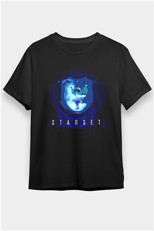 Starset Baskılı Unisex Siyah Tişört - Tshirt