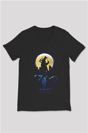 Starship Troopers Siyah Unisex  V Yaka Tişört