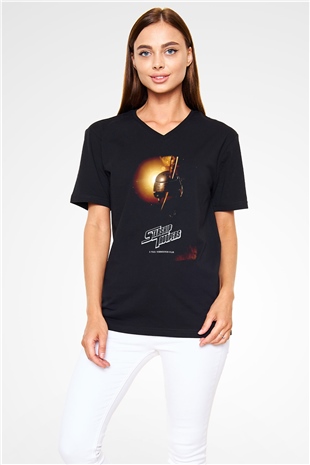 Starship Troopers Siyah Unisex  V Yaka Tişört