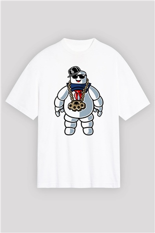 Stay Dope Baskılı Unisex Beyaz Oversize Tişört