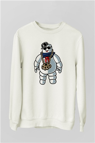 Stay Dope Baskılı Unisex Beyaz Sweatshirt