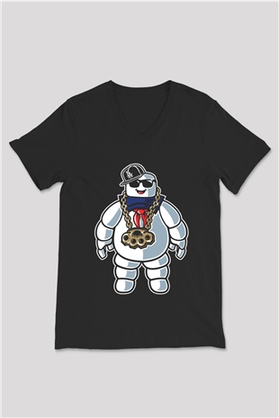 Stay Dope Baskılı Unisex Siyah V Yaka Tişört