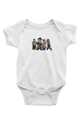 Steel Panther Baskılı Beyaz Unisex Bebek Body - Zıbın