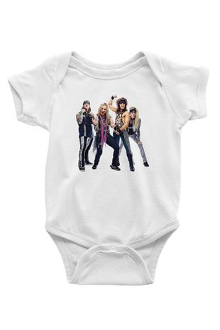 Steel Panther Baskılı Beyaz Unisex Bebek Body - Zıbın