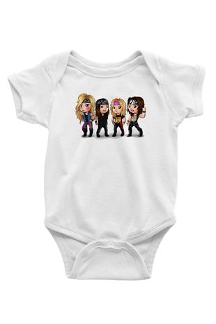 Steel Panther Baskılı Beyaz Unisex Bebek Body - Zıbın