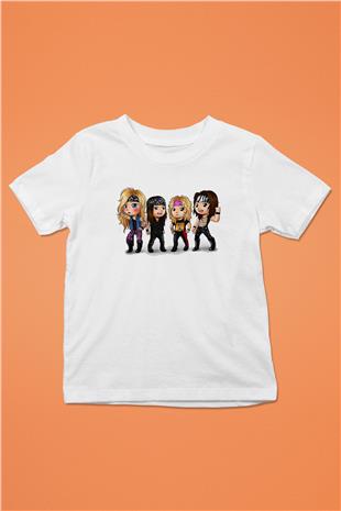 Steel Panther Baskılı Beyaz Unisex Beyaz Çocuk Tişört - Tshirt