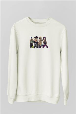Steel Panther Baskılı Beyaz Unisex Sweatshirt