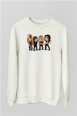 Steel Panther Baskılı Beyaz Unisex Sweatshirt