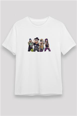 Steel Panther Baskılı Unisex Beyaz Tişört - Tshirt