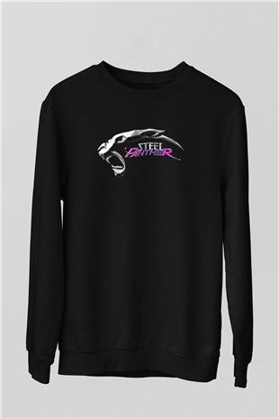 Steel Panther Baskılı Unisex Siyah Sweatshirt