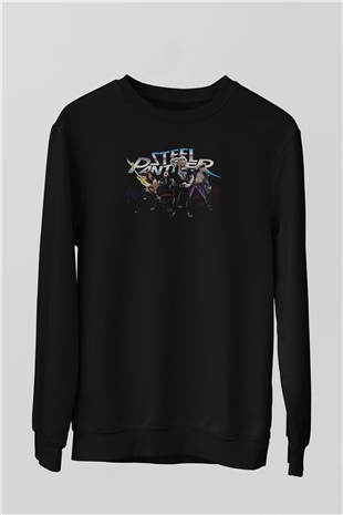 Steel Panther Baskılı Unisex Siyah Sweatshirt