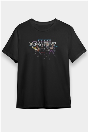 Steel Panther Baskılı Unisex Siyah Tişört - Tshirt