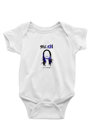 Steve Aoki Baskılı Beyaz Bebek Body - Zıbın