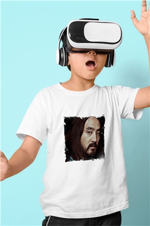 Steve Aoki Baskılı Beyaz Çocuk Tişört