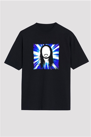 Steve Aoki Baskılı Unisex Oversize Siyah Tişört