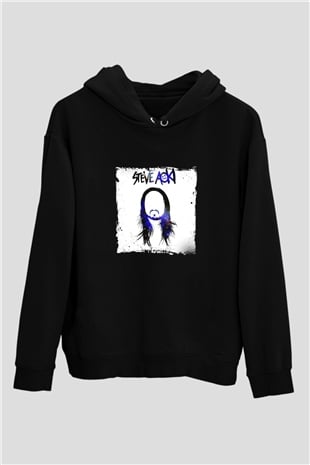 Steve Aoki Baskılı Unisex Siyah Hoodie