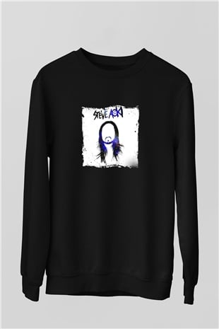 Steve Aoki Baskılı Unisex Siyah Sweatshirt