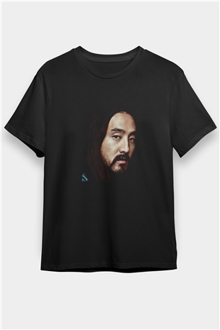 Steve Aoki Baskılı Unisex Siyah Tişört