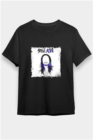 Steve Aoki Baskılı Unisex Siyah Tişört