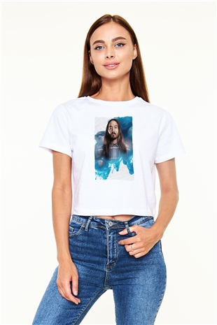 Steve Aoki Beyaz  Crop Top Tişört