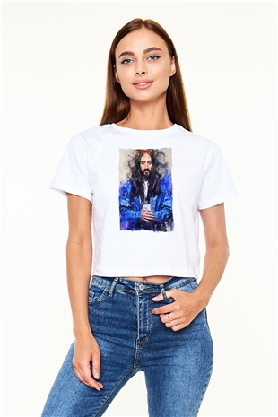 Steve Aoki Beyaz  Crop Top Tişört