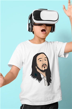 Steve Aoki Beyaz Unisex Çocuk Tişört