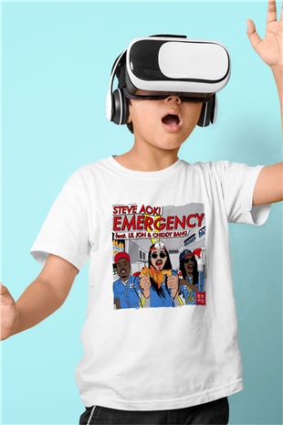 Steve Aoki Beyaz Unisex Çocuk Tişört