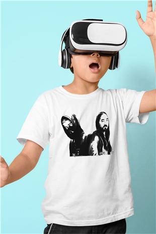 Steve Aoki Beyaz Unisex Çocuk Tişört